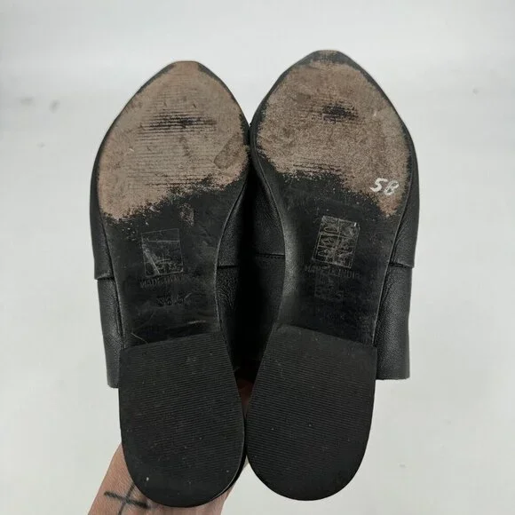 Free People shoes womens 8.5 black leather ruffle sienna minimalist office work - Picture 8 of 9